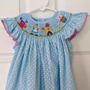 Alice in Wonderland Smocked Dress 18M